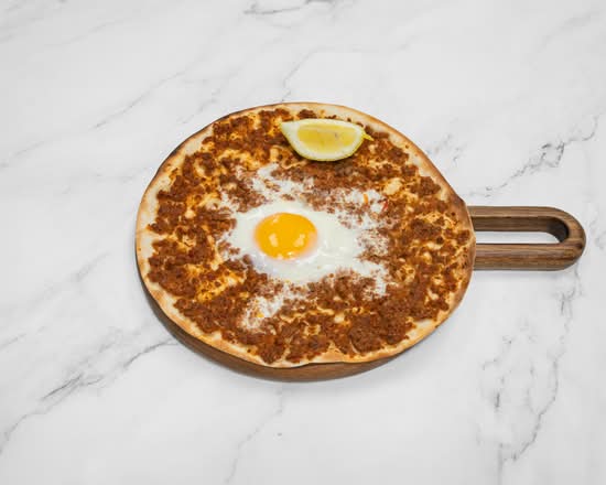 Lahmi Bi Ajeen and Egg at Sindbad Mediterranean Restaurant Glendale AZ